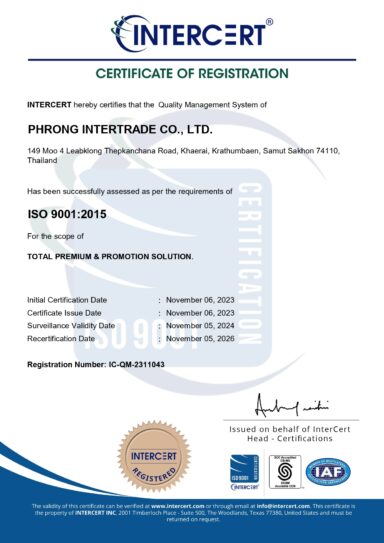 Certificate ISO 9001:2015